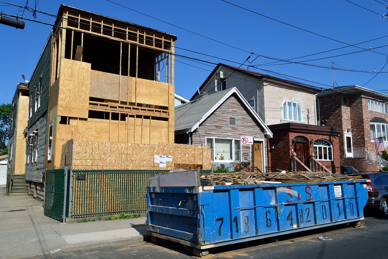 dumpster for construction project